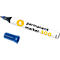 A white permanent marker with a blue cap lies next to it. The marker is labeled with: Permanent marker 300.
