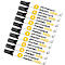 Close-up of ten black permanent markers with yellow accents, partially overlaid on a white background. The label "permanent marker 300" is visible.
