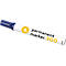 A white permanent marker with a blue lid lies at an angle. Inscription: permanent marker 300.