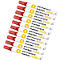 Nine red permanent markers with black text.