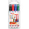 Permanentmarker edding 3000, Rundspitze, licht- & abriebsbeständig, 4 Stück, farbsortiert
