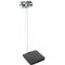 Personenweegschaal KERN MPB 300K100, tot 300 kg, BMI en hold-functie, batterij- of netvoeding, staal, met statief, wit/zwart, incl. beschermhoes