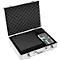 Personenweegschaal KERN MPB 300K100, tot 300 kg, BMI en hold-functie, batterij- of netvoeding, staal, zonder standaard, wit/zwart, incl. beschermhoes