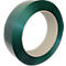 PET KU ruban en polyester, L 1200 m x l 15,5 mm, épaisseur 0,9 mm, Ø mandrin 406 mm, jusqu'à 555 kg, 100 % matériau recyclé, vert, gaufré