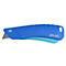 Blauw hobbymes met zilveren mes. De handgreep is blauw en heeft de inscriptie PHC.