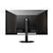 Die RÃ¼ckseite eines schwarzen Monitors. Der Monitor hat einen silberfarbenen StandfuÃŸ.