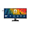 Ein 40-Zoll-Philips-Monitor mit bunten Papageienfedern als Hintergrund. Die AnschlÃ¼sse sind am unteren Rand abgebildet.