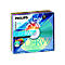 Verpackung mit 5 CD-RWs der Marke Philips. Aufschrift: CD-RW, 5 Farben, 700 MB/80 Min.