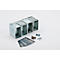 Pieds d'empilage pour l'armoire de charge de batterie CEMO Basic/Premium/Premium Plus et l'armoire de stockage de batterie, permet un empilage peu encombrant des armoires, 4 pièces, argenté