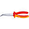Pince à bec long demi-rond VDE 160 mm chromée courbée