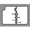 Graphique gris avec deux éléments rectangulaires reliés par une série de cercles et de nombres: 10, 6, 4 et 2,5.