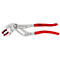 Une pince à tube de marque Knipex. La pince est de couleur argentée avec des poignées rouges. "KNIPEX" et d'autres informations sont écrites sur les poignées.