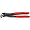 Pince multiprise Knipex, rouge et noir, avec poignée rouge. Inscription: Raptor 87 41 250. Ouverture maximale: 32 mm.
