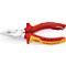 Pince combinée pointue L.145mm gaine multi-composants chromée VDE avec oeillet KNIPEX