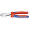 Pince coupante, rouge-bleu, avec inscription 74 05 200. Logo KNIPEX.