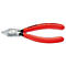 Pince coupante diagonale Knipex rouge avec des accents noirs. Texte: Knipex 76 51 125 Allemagne.