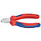 Pince coupante Knipex, rouge et bleu. Inscriptions "72 02 125" et "KNIPEX".