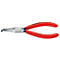 Une pince à bec courbé avec des poignées rouges. KNIPEX et VANADIUM sont inscrits sur les poignées.