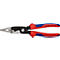 Pince Knipex avec poignées rouges et bleues. Des chiffres et des inscriptions sont visibles sur la pince.