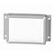 Metal plate with a rectangular frame and holes for attachment. Inner surface white.