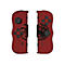 Deux Joy-Cons rouges avec logo de dragon. Boutons et joysticks noirs.