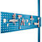 Placa perforada para herramientas, para anchura de mesa 1250 mm, para serie Universal/Profi, azul luminoso RAL 5012