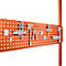 Placa perforada para herramientas, para anchura de mesa 1250 mm, para serie Universal/Profi, rojo anaranjado RAL 2001