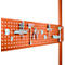 Placa perforada para herramientas, para anchura de mesa 2000 mm, para serie Universal/Profi, rojo anaranjado RAL 2001