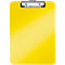 Planchette à pince LEITZ® WOW 3971, DIN A4, polystyrène, avec œillet de suspension, jaune