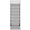 Planificateur d'atelier Eichner, 1 voie, 6 rails, pour jusqu'à 6 pochettes de commande au format A4, L 315 x H 900 mm, plastique, gris