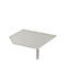 Plateau angulaire système CAD ERGO-T 2.0, avec pied support, L 1200 x P 1200/800 x H 718-898 mm, gris clair/aluminium blanc 