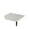 Plateau angulaire système CAD ERGO-T 2.0, avec pied support, L 1200 x P 1200/800 x H 718-898 mm, gris clair/anthracite