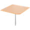 Plateau d'angle 90° avec pied, l. 900 x P 900 mm, coloris hêtre/alu blanc