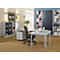 Plateau d'angle modulaire, 90° arrondi, l. 800 x P 800 mm, gris clair