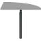 Plateau de chaînage 90° BARI, pied, 1/4 de cercle, l. 800 x P 800 x H 620-820 mm, gris moyen