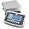Digital scale showing 0.000 kg. An angular stainless steel plate on top, the display panel with buttons below.