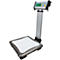 Digital scale, stainless steel, with green display. '0.00' is displayed on the screen.