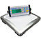 A digital scale displaying 0.00 kg. The display is mounted on a silver platform.