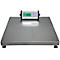 A stainless steel scale with a digital display showing "0.00". The scale is on black feet.