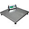 An industrial scale with digital display. The display shows 0.00. The scale has a stainless steel platform.