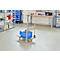 Platformwagen, 90° inklapbare duwbeugel, met rem, tot 150 kg, L 740 x B 480 x H 860 mm, staal, grijs 