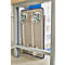 Platformwagen, 90° inklapbare duwbeugel, met rem, tot 150 kg, L 740 x B 480 x H 860 mm, staal, grijs 