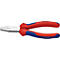 Knipex tang met rood-blauwe handgrepen, detailweergave. Boven staat "20 05 160".