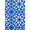 Blaues, durchbrochenes geometrisches Gittermuster auf weißem Hintergrund.