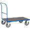Plattformwagen fetra®, Schiebebügel, Lenk- & Bockrollen, bis 600 kg, Ladefläche aus Sperrholz, L 1200 x B 800 mm