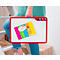PLAYROOM Moderationskoffer PLAYBOARD Toolbox, integriertes Whiteboard, weiß, Recycling-PET-Rahmen rot, B 420 x T 180 x H 280 mm