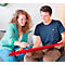 PLAYROOM Tableau blanc PLAYBOARD, acier émaillé e3, blanc, cadre en PET recyclé rouge, l. 750 x H 500 mm