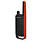 Black and orange walkie-talkie. Inscription: Motorola, Talkabout. Antenna and side elements in orange.