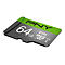 Carte microSD PNY grise et verte, 64 Go, série Elite. Inscription, PNY.