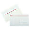 Deux enveloppes blanches; une avec l'impression 'Postkonform', l'autre avec une fenêtre.